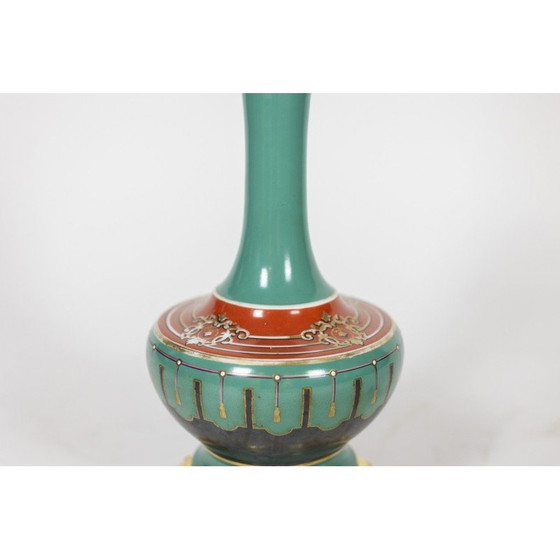 Image 1 of Paire de lampes vintage en porcelaine de Paris et bronze, France 1850