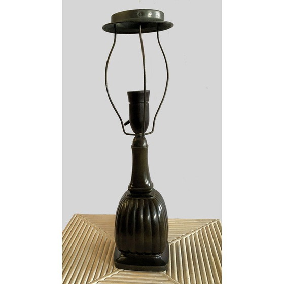 Image 1 of Lampe de table disco en métal art déco vintage par Just Andersen, 1930