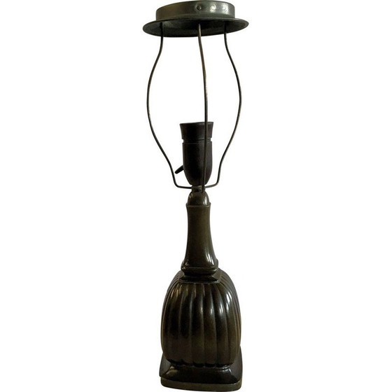Image 1 of Lampe de table disco en métal art déco vintage par Just Andersen, 1930