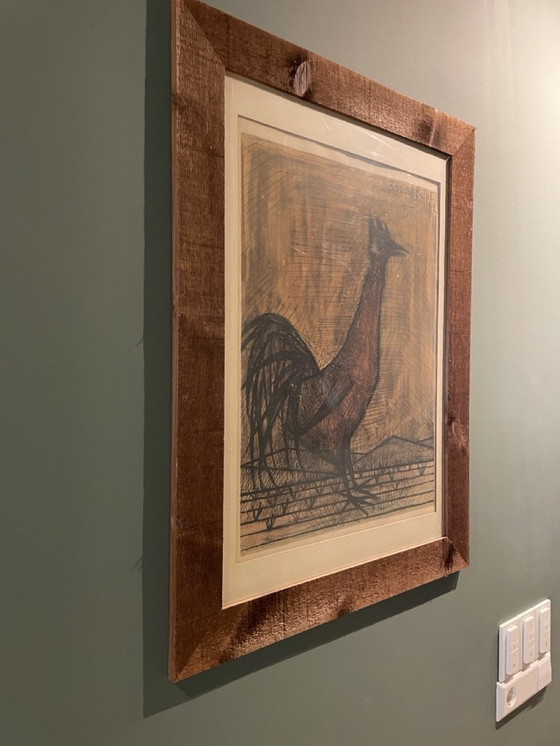 Image 1 of Bernard Buffet, Le Coq, 1951, lithographie en couleur avec pochoir sur parchemin d'Arches.