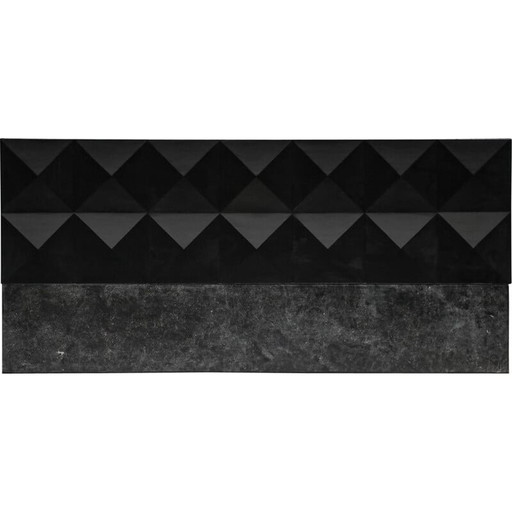 Buffet vintage brutaliste en chêne noir ébonisé et pierre, 1970