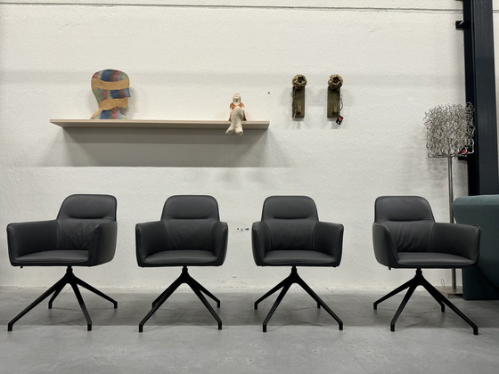 Image 1 of 4 Chaises de salle à manger Leolux Gyon Ceras Rock Leather