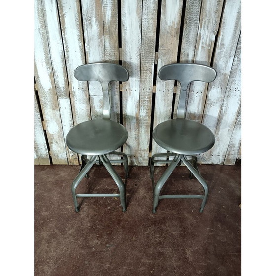 Image 1 of Paire de chaises en métal vintage