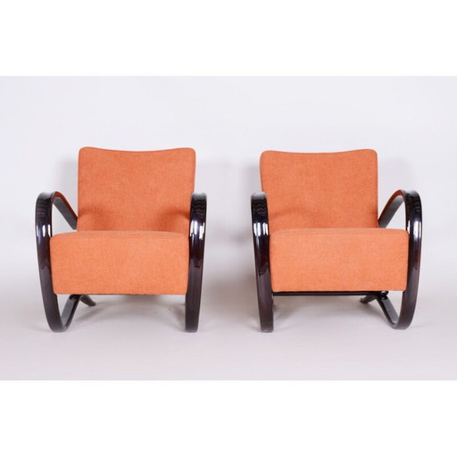 Paire de fauteuils saumon vintage h-269 par Halabala pour Up Zavody, Tchécoslovaquie