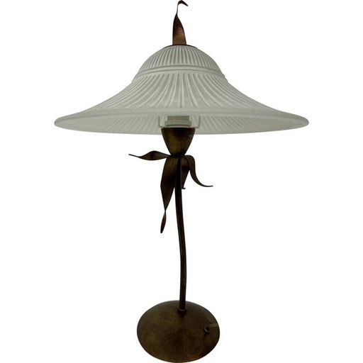 Lampe vintage en métal et verre pour Massif, Belgique 1980