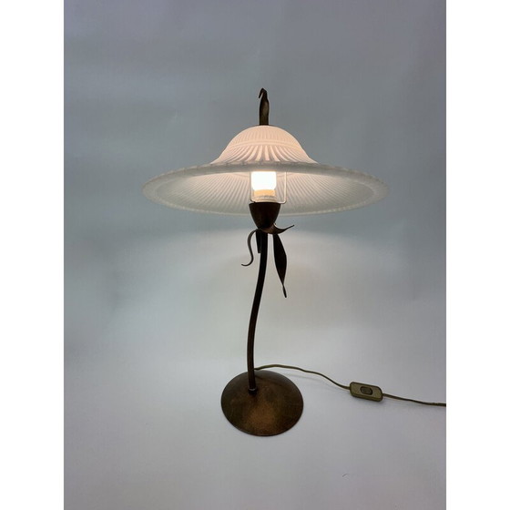 Image 1 of Lampe vintage en métal et verre pour Massif, Belgique 1980
