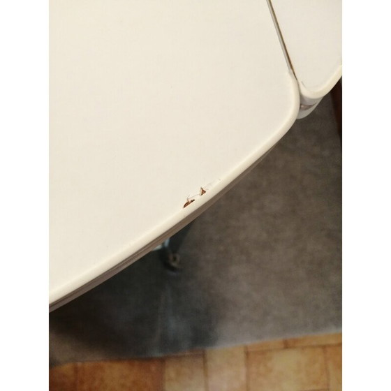 Image 1 of Table de service vintage chromée et blanche, 1970