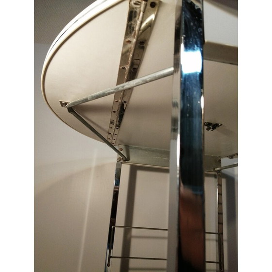 Image 1 of Table de service vintage chromée et blanche, 1970