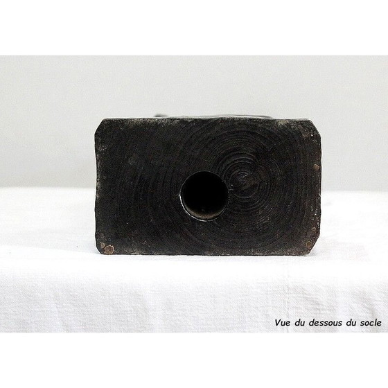 Image 1 of Sculpture vintage d'une femme et de son enfant en séquoia