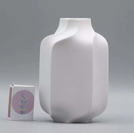 Image 1 of Rare Heinrich Bisque Porcelain Twisted Vase Vintage 60S 70S Design Op-Art Relief