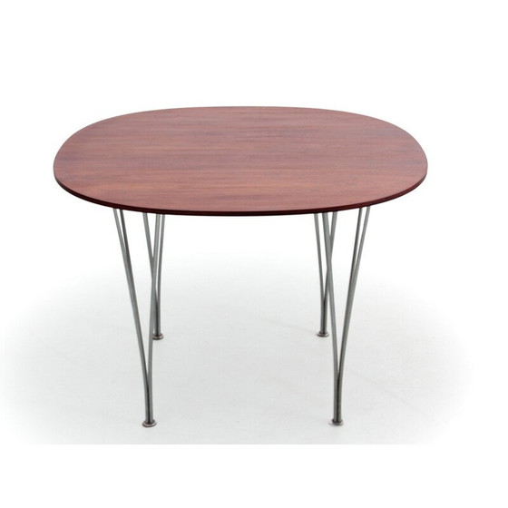 Image 1 of Table de salle à manger vintage en palissandre de Rio et acier chromé, 1971