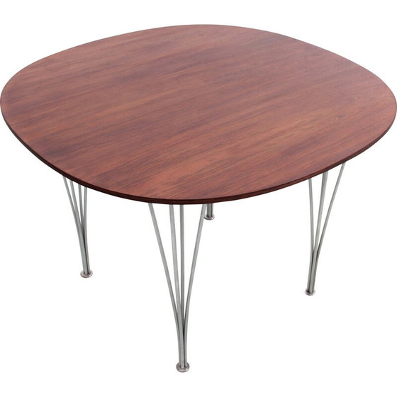 Image 1 of Table de salle à manger vintage en palissandre de Rio et acier chromé, 1971