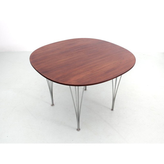 Image 1 of Table de salle à manger vintage en palissandre de Rio et acier chromé, 1971