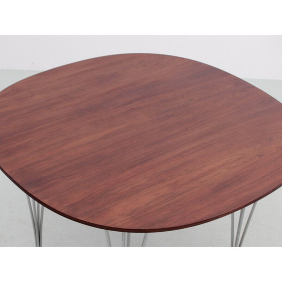 Image 1 of Table de salle à manger vintage en palissandre de Rio et acier chromé, 1971