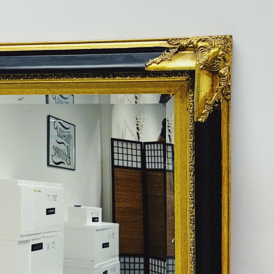 Image 1 of Miroir baroque Xl avec cadre en bois noir et doré