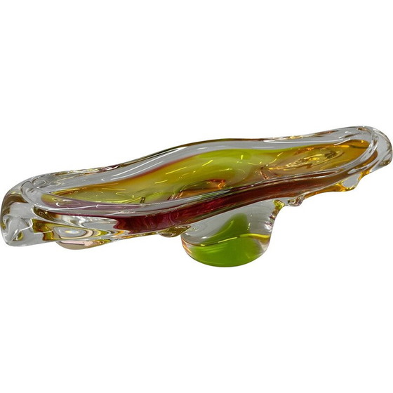 Image 1 of Bol oblong en verre d'art vintage par Josef Hospodka pour Chribska Glassworks, Tchécoslovaquie, années 1960