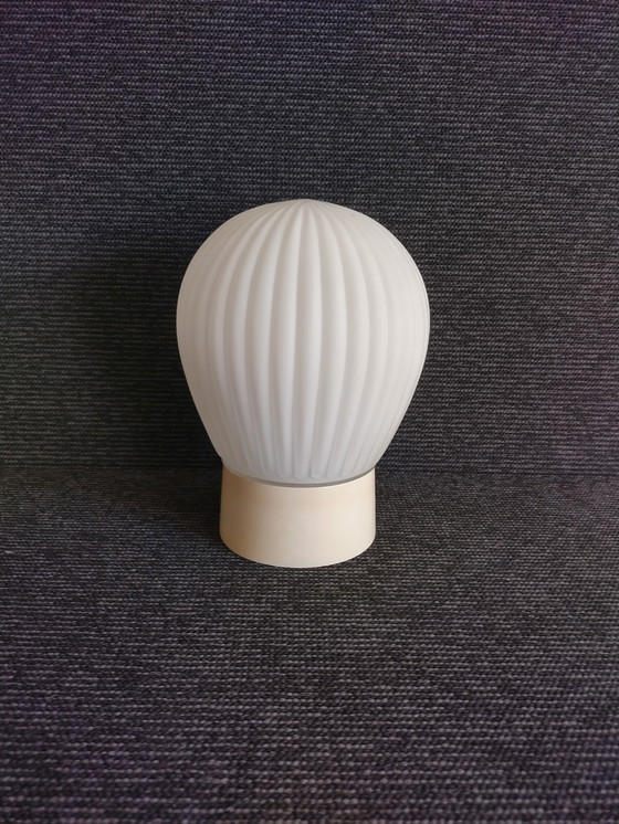 Image 1 of Plafonniers - Verre de lait strié - Vintage