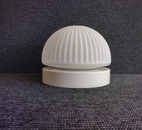 Image 1 of Plafonniers - Verre de lait strié - Vintage