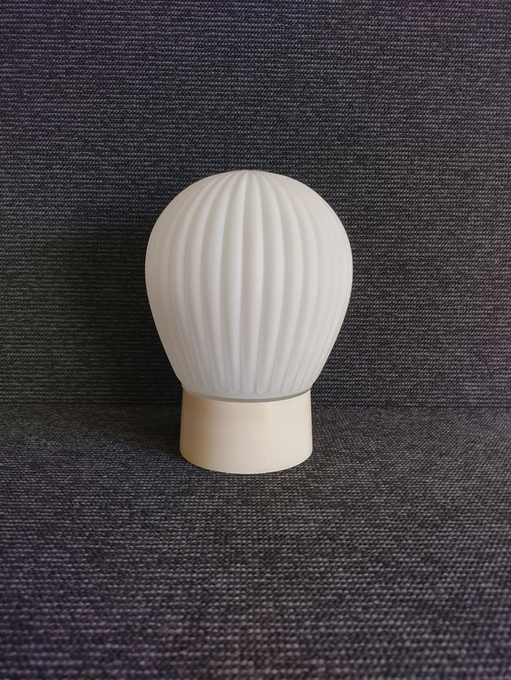 Image 1 of Plafonniers - Verre de lait strié - Vintage