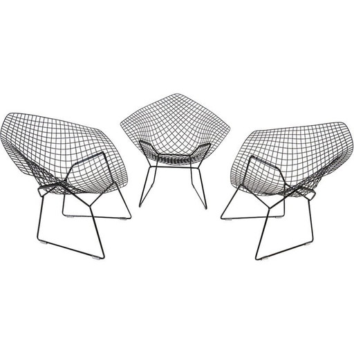 Ensemble de 3 chaises Diamond vintage par Harry Bertoia pour Knoll International, 1970