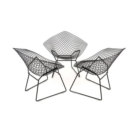 Image 1 of Ensemble de 3 chaises Diamond vintage par Harry Bertoia pour Knoll International, 1970