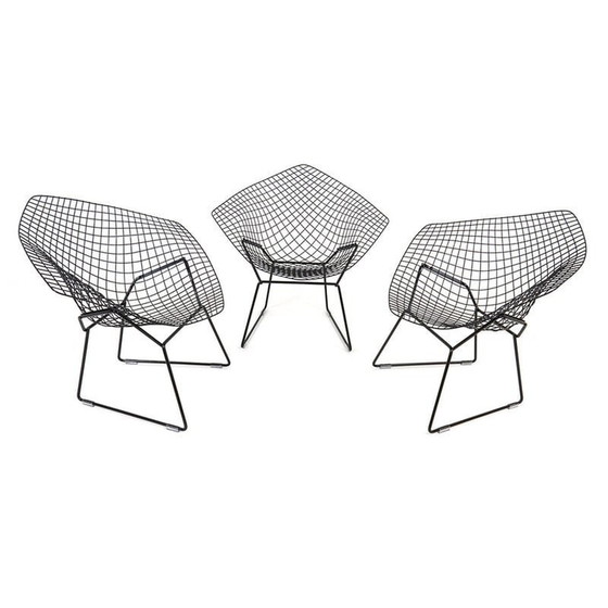 Image 1 of Ensemble de 3 chaises Diamond vintage par Harry Bertoia pour Knoll International, 1970
