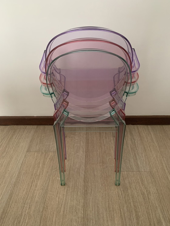 Image 1 of 3x P. Starck Chaises Lou Lou Ghost pour Kartell