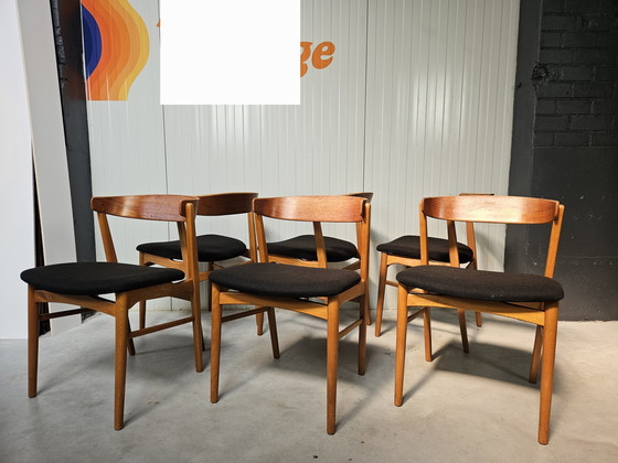 Image 1 of Chaises danoises vintage, ensemble de 6
