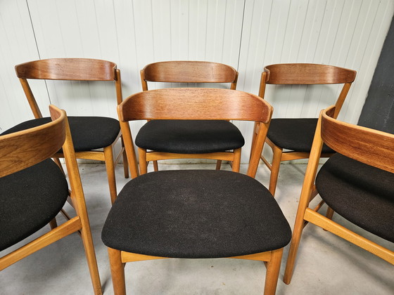Image 1 of Chaises danoises vintage, ensemble de 6