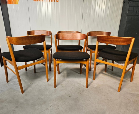 Image 1 of Chaises danoises vintage, ensemble de 6