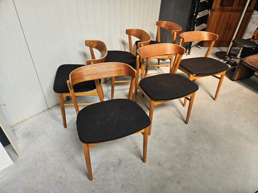 Chaises danoises vintage, ensemble de 6