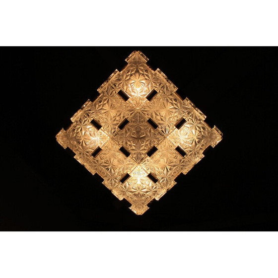 Image 1 of Plafonnier vintage en métal et verre par Kamenicky Šenov, Tchécoslovaquie