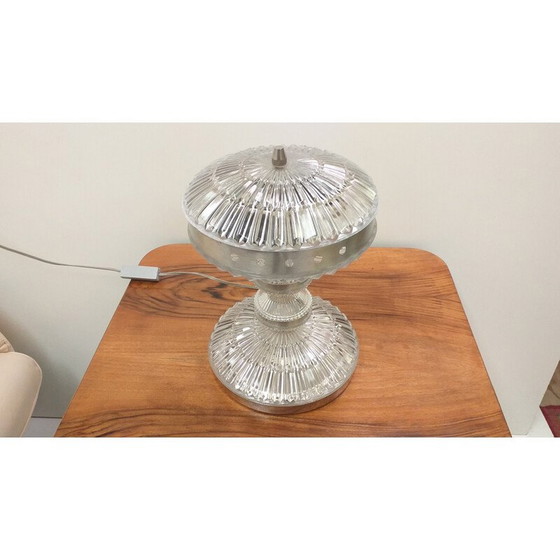 Image 1 of Lampe de table en verre vintage, Tchécoslovaquie 1970