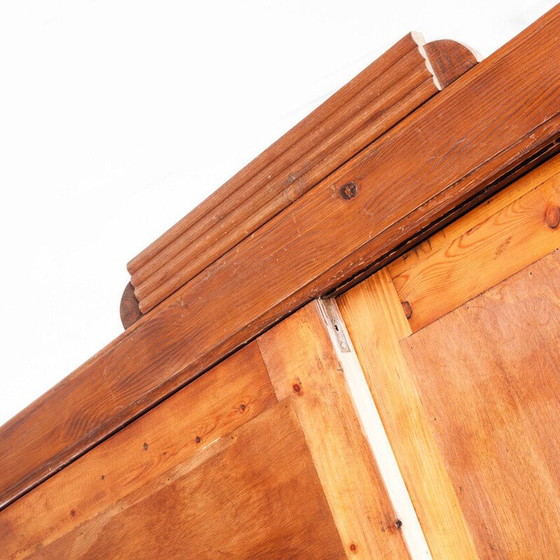 Image 1 of Armoire vintage en pin avec portes coulissantes, France 1940