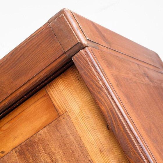 Image 1 of Armoire vintage en pin avec portes coulissantes, France 1940