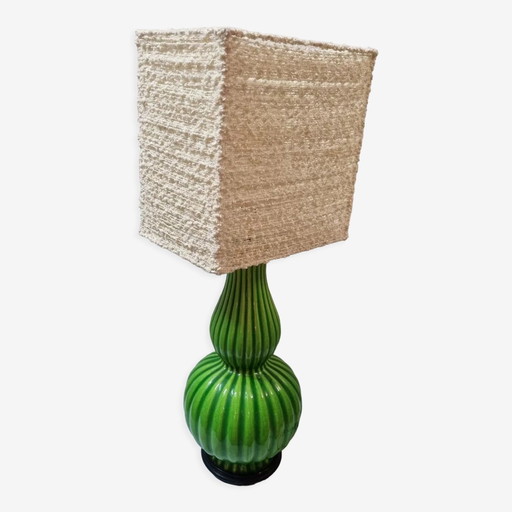 Lampe Céramique Émaillée Vintage De 1970