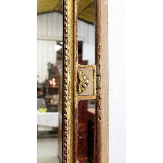 Image 1 of Miroir rectangulaire vintage avec glaçure