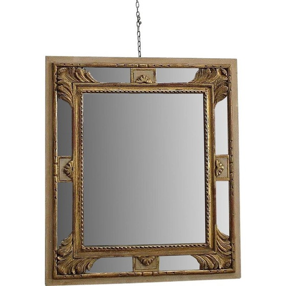 Image 1 of Miroir rectangulaire vintage avec glaçure
