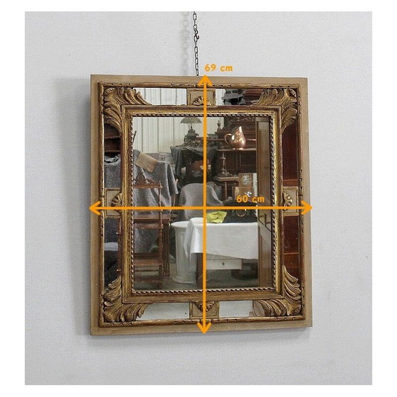 Image 1 of Miroir rectangulaire vintage avec glaçure