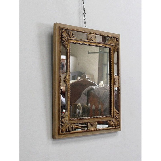 Image 1 of Miroir rectangulaire vintage avec glaçure