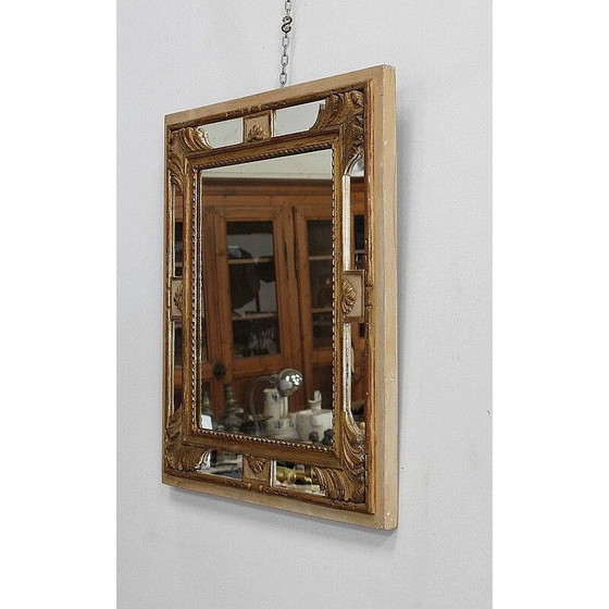 Image 1 of Miroir rectangulaire vintage avec glaçure