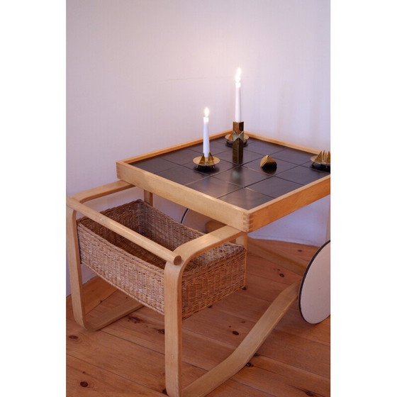 Image 1 of Chariot à thé vintage en bouleau modèle 900 par Alvar Aalto pour Huonekalu- ja rakennustyötehdas, 1937