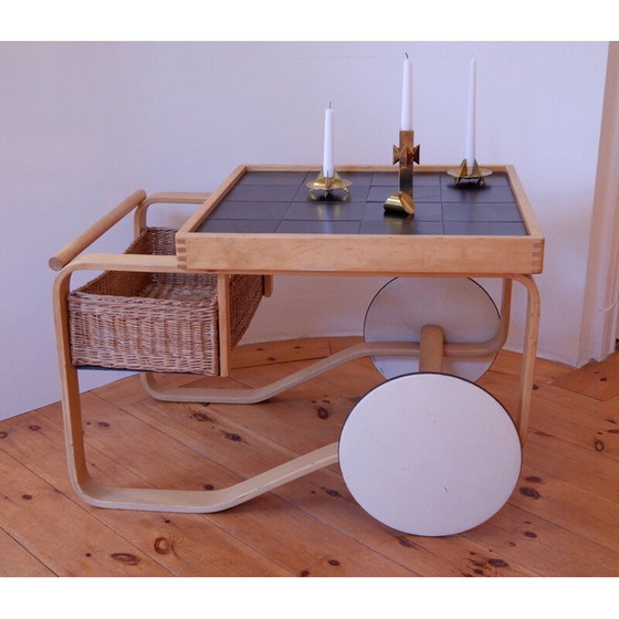 Image 1 of Chariot à thé vintage en bouleau modèle 900 par Alvar Aalto pour Huonekalu- ja rakennustyötehdas, 1937