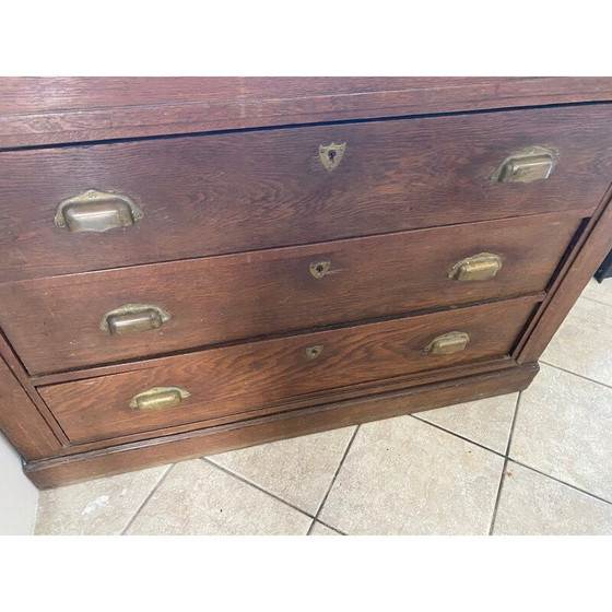 Image 1 of Meuble de bricolage vintage avec 3 grands tiroirs en chêne, 1900