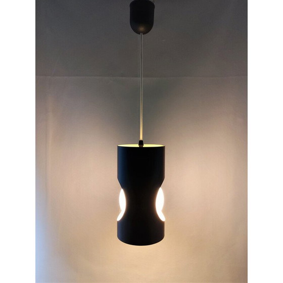Image 1 of Lampe suspendue vintage en métal noir, 1960