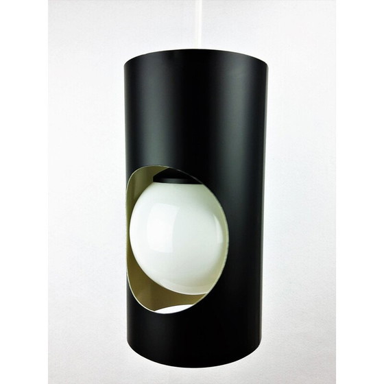Image 1 of Lampe suspendue vintage en métal noir, 1960