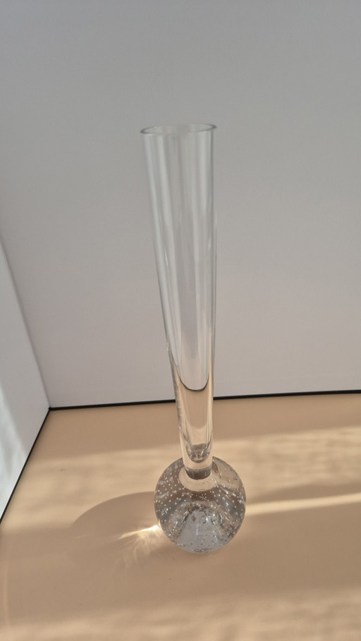 Vase Vintage En Verre Soufflé, Probablement D’Ekenäs, Suède 1950