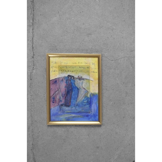 Image 1 of Lithographie couleur vintage d'une composition de Kristin Dorfhuber, 1980