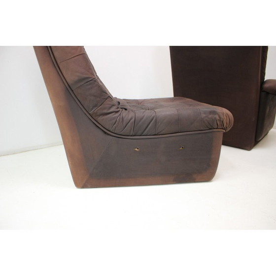 Image 1 of Canapé modulaire vintage en cuir à cinq places, Italie, années 1980