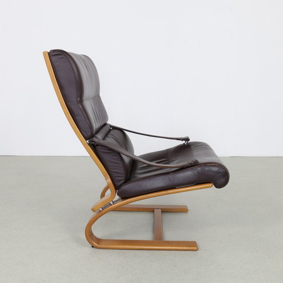 Image 1 of Fauteuil en cuir de Nelo Möbel Suède, 1970S